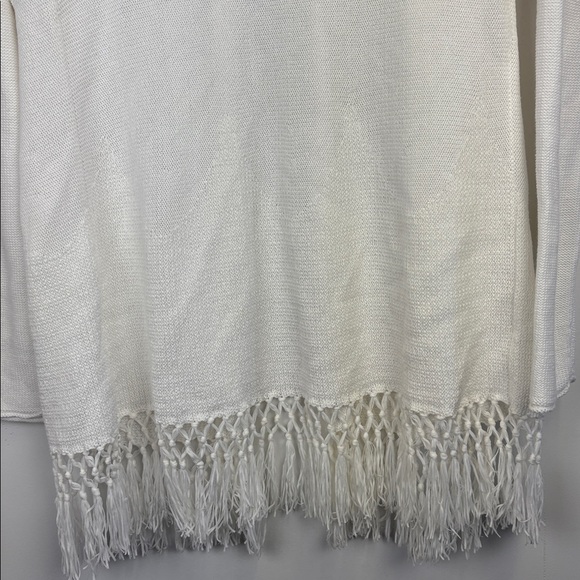 Lilly Pulitzer Tatum White Fringe Cardigan Size Large - Picture 11 of 11